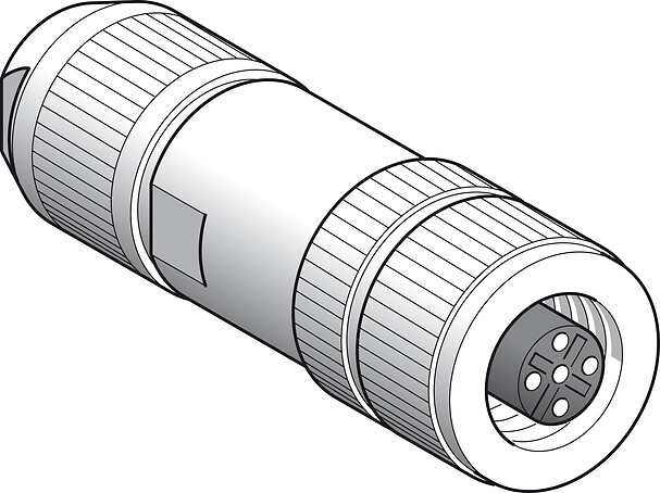 XZCC12FDB50R - Female, M12, 5 pin, shielded straight