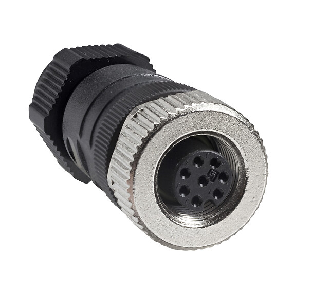 XZCC12FDM80B - Con. M12 Fem. Straight 8 pins, screw